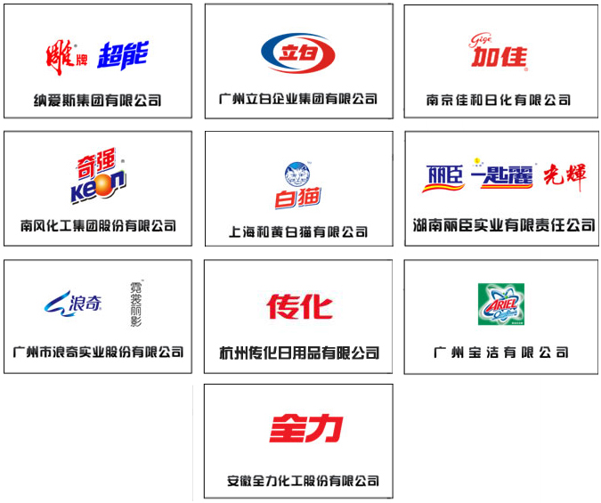 获得浓缩洗衣粉标志的企业及品牌